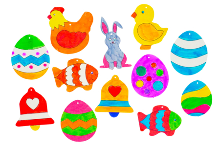 Suspensions de Pâques à colorier - 52 formes - Suspensions de Pâques – 10doigts.fr