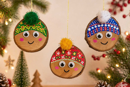 suspensions tetes noel - Activités manuelles décorations du sapin de Noël – 10doigts.fr