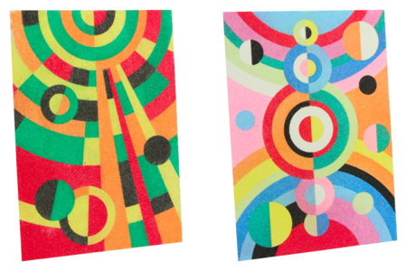 Tableaux sable Art Abstrait - 6 cartes assorties - Sable coloré – 10doigts.fr