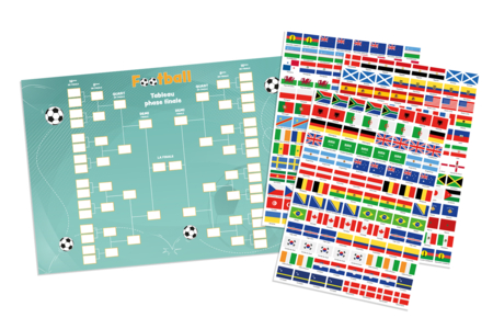 Tableau Coupe du monde + gommettes foot - Gommettes Histoires et décors – 10doigts.fr