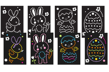 Tableaux gommettes de Pâques - 4 pièces - Kits créatifs Pâques – 10doigts.fr