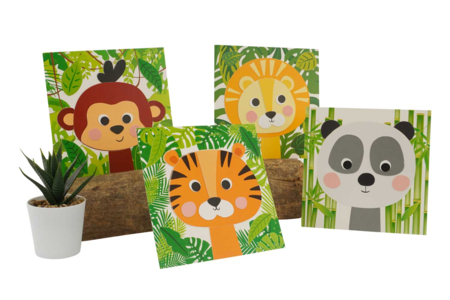 Tableaux animaux de la jungle - 4 pièces - Kits éducatifs : le plaisir d'apprendre par la manipulation – 10doigts.fr