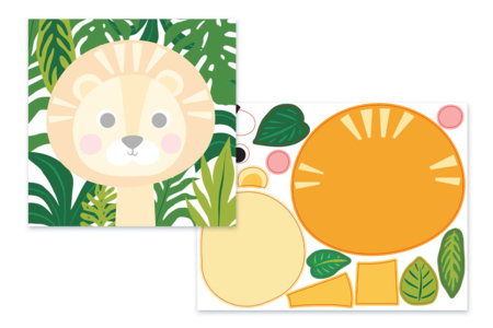 Tableaux animaux de la jungle - lion - Kits éducatifs : le plaisir d'apprendre par la manipulation – 10doigts.fr