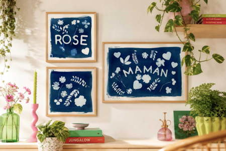 tableaux cyanotype - Activités manuelles sur le thème de la nature pour les enfants – 10doigts.fr