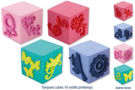 Tampon Cube en caoutchouc mousse  - 10doigts.fr