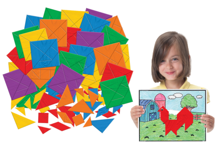 Formes en papier pour tangram - Set de 700 - Papiers couleurs – 10doigts.fr