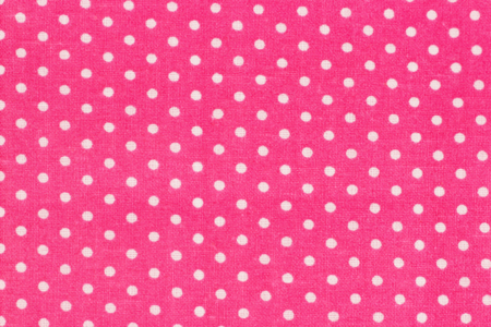 Coupon en coton imprimé : fond rose + pois blancs  - Coton, lin – 10doigts.fr