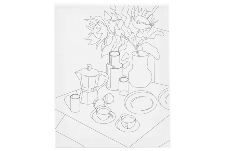 Toile Le petit déjeuner - Peinture aux numéros – 10doigts.fr