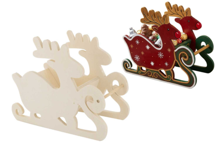traineau en bois - Objets en bois Noël – 10doigts.fr