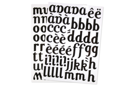 Transfert textile alphabet noir - 103 lettres - Transferts et Thermocollants – 10doigts.fr