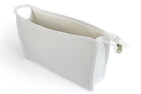 Trousse de toilette en coton blanc avec fermeture éclair - Supports tissus – 10doigts.fr