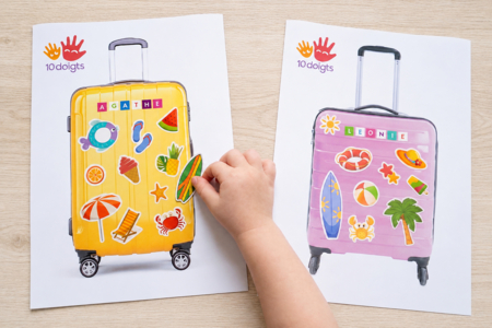 valise modèle gommettes été - Activités manuelles Été – 10doigts.fr