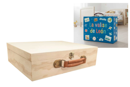 Valisette en bois 33 x 9 x 27 cm - Boîtes en bois – 10doigts.fr