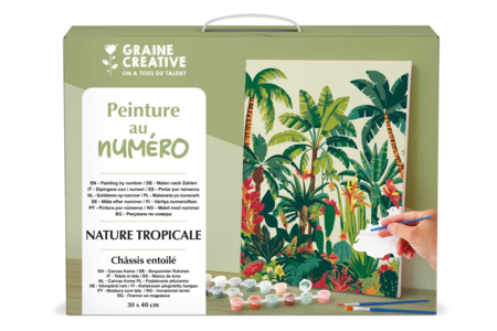 valisette Peinture au numero - Nature tropicale - Peinture aux numéros : découvrez l'art du tableau numéroté pour tous – 10doigts.fr