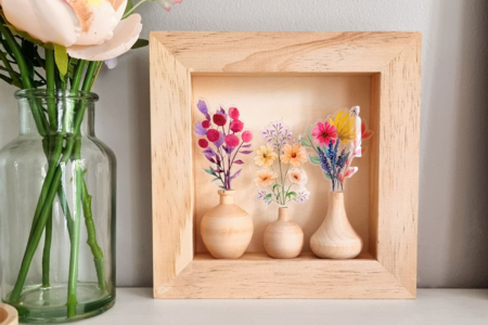 vase bouquet cadre - Vases et soliflores à décorer – 10doigts.fr