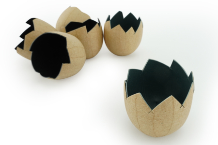 Coquilles oeufs en papier maché - 6 pièces - Supports Pâques – 10doigts.fr