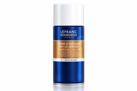 Vernis Satiné en spray Lefranc Bourgeois, 150 ml - Médiums et auxiliaires pour peinture acrylique – 10doigts.fr