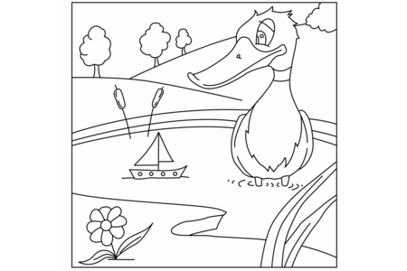 Coloriage Canard27 – 10doigts.fr