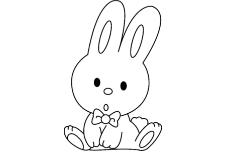 Coloriage Lapin09 – 10doigts.fr