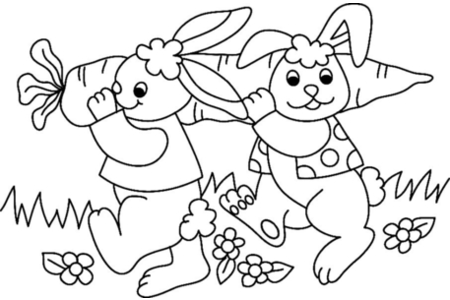 Coloriage Lapin15 – 10doigts.fr