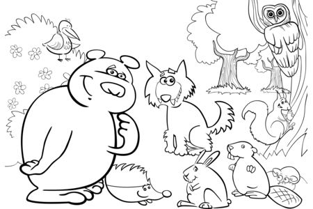Coloriage Animaux-foret1 – 10doigts.fr