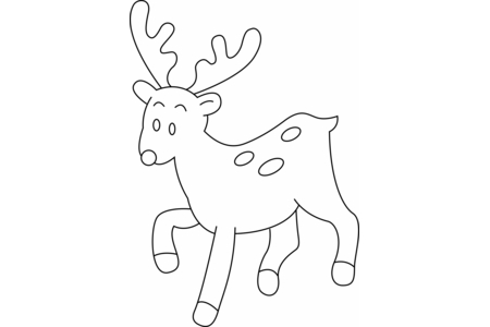 Coloriage Cerf 01 – 10doigts.fr