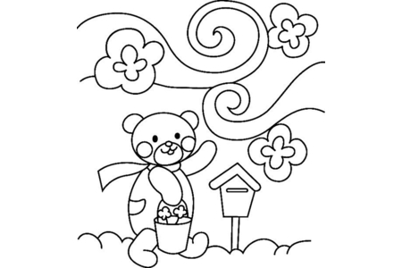 Coloriage Ourson 003 – 10doigts.fr