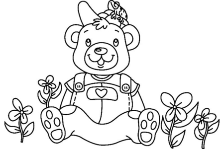 Coloriage Ourson 006 – 10doigts.fr