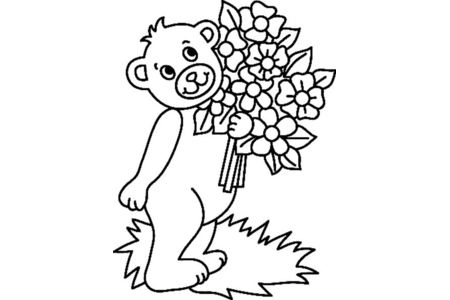 Coloriage Ourson 034 – 10doigts.fr