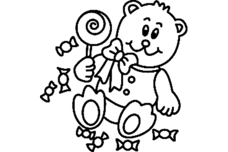 Coloriage Ourson 037 – 10doigts.fr