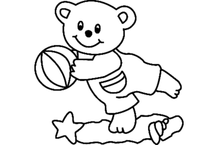 Coloriage Ourson 043 – 10doigts.fr