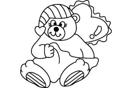 Coloriage Ourson 052 – 10doigts.fr