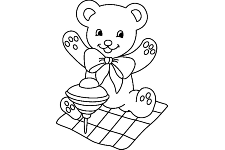 Coloriage Ourson 073 – 10doigts.fr