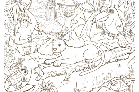 Coloriage Animaux-jungle4 – 10doigts.fr