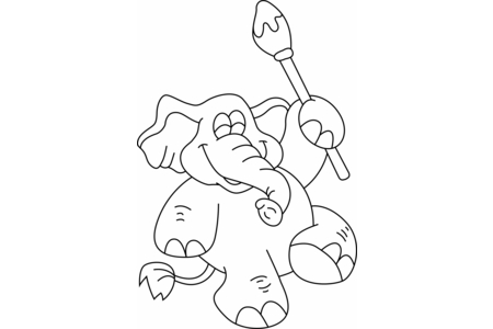 Coloriage Eléphant 02 – 10doigts.fr