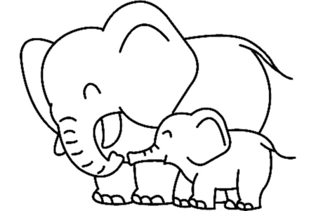 Coloriage Eléphant 04 – 10doigts.fr