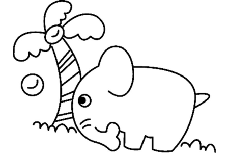 Coloriage Eléphant 05 – 10doigts.fr