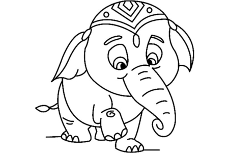 Coloriage Eléphant 06 – 10doigts.fr