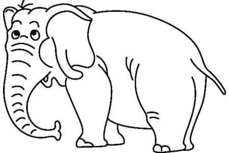 Coloriage Eléphant 09 – 10doigts.fr