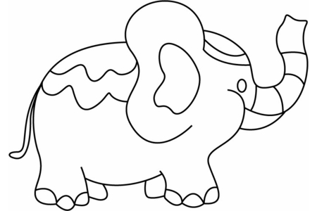 Coloriage Eléphant 10 – 10doigts.fr