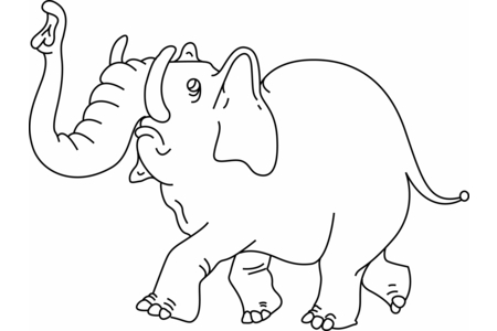 Coloriage Eléphant 13 – 10doigts.fr