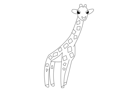 Coloriage Girafe 03 – 10doigts.fr