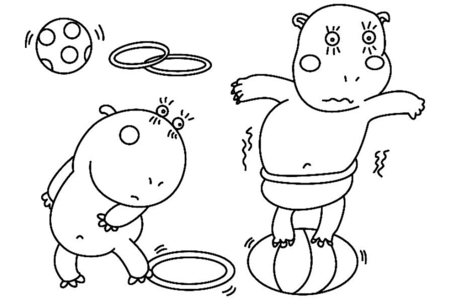 Coloriage Hippopotame 02 – 10doigts.fr