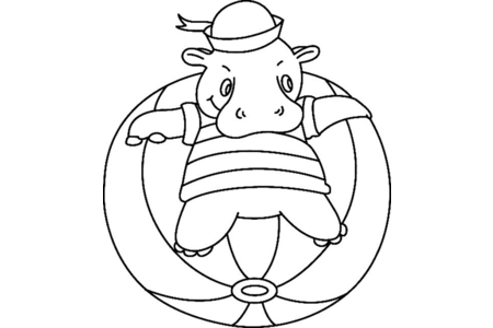 Coloriage Hippopotame 04 – 10doigts.fr