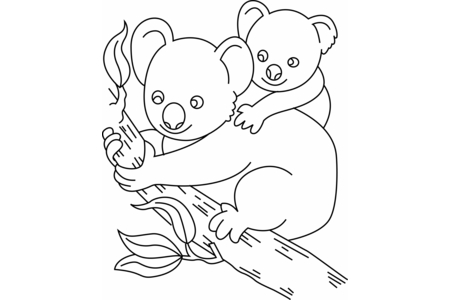 Coloriage Koala 01 – 10doigts.fr