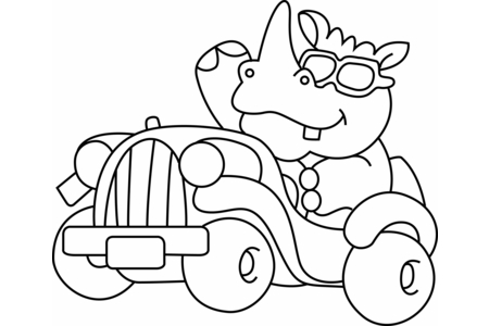 Coloriage Rhinocéros02 – 10doigts.fr