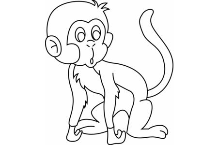 Coloriage Singe01 – 10doigts.fr