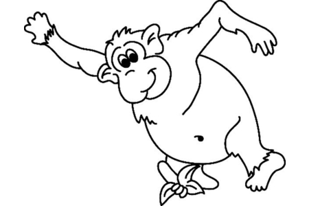 Coloriage Singe07 – 10doigts.fr