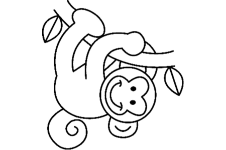 Coloriage Singe08 – 10doigts.fr