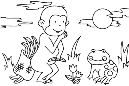 Coloriage Singe09 – 10doigts.fr